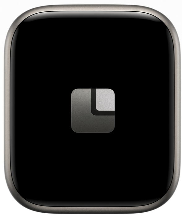 An Apple Watch displaying the limber logo